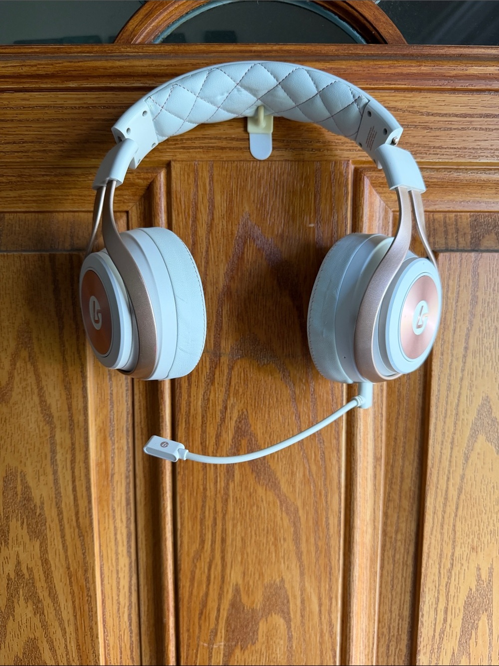 Wireless On-Ear Headphones with Mic - White & Rose Gold